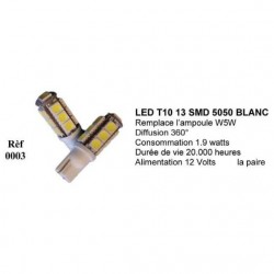 Ampoule Led T10 W5W Blanc (0003)