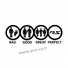 Sticker Bad Good Great Perfect RS