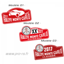 Plaque de Rallye Monte Carlo 2017 en autocollant