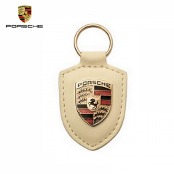 Porsche Porte-clés écusson Blanc cassé