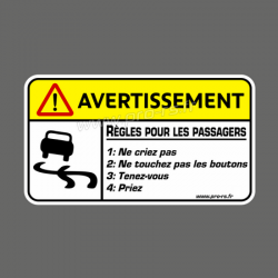 Sticker Avertissement Règles pour les passagers
