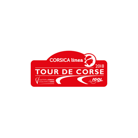 Plaque de Rallye Tour de Corse 2018 en autocollant