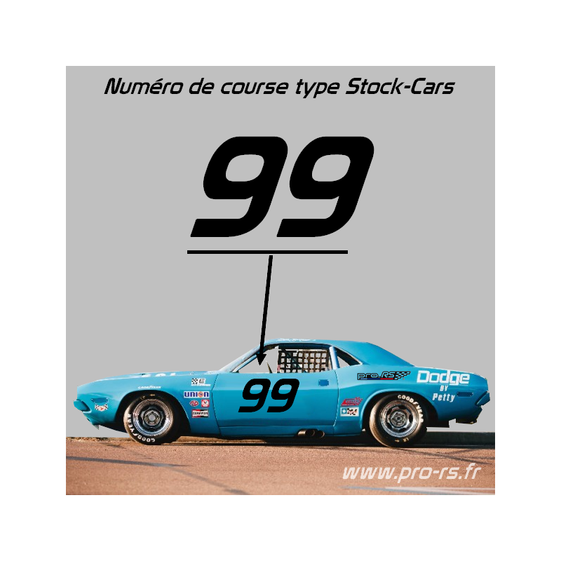 Numéro de course 2 Chiffres type StockCars ProRS