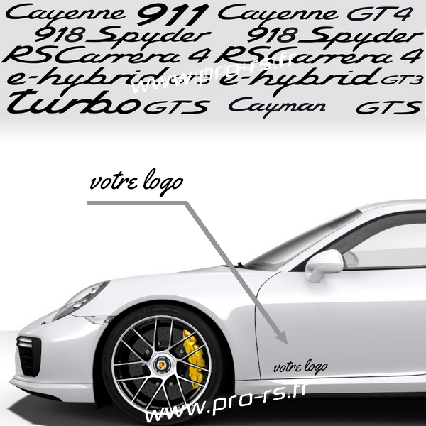 Paire d'autocollants Porsche 911 Carrera 4 GTS Sticker latéral