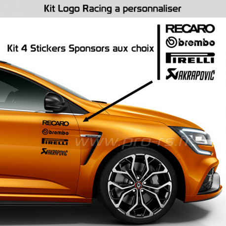 Kit 4 Stickers Sponsors à personnaliser