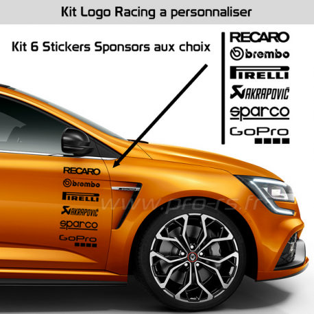 Kit 6 Stickers Sponsors à personnaliser - Pro-RS