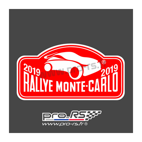 Plaque de Rallye Monte Carlo 2019 en autocollant