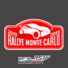 Plaque de Rallye Monte Carlo 2019 en autocollant