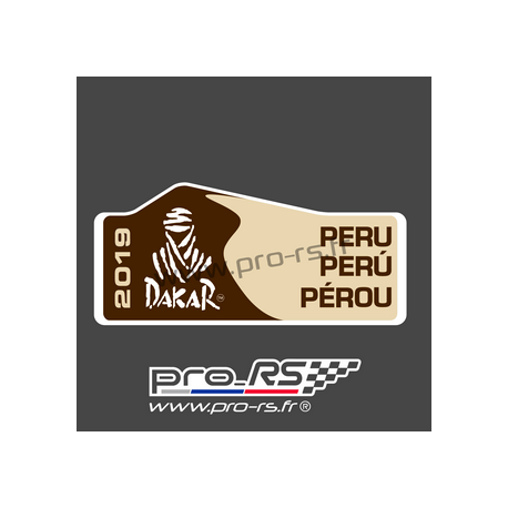 Plaque de Rallye DAKAR 2018 en autocollant