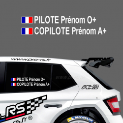 Kit Nom Pilote Copilote modèle B2 1 coté
