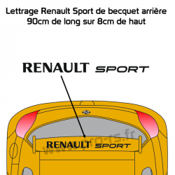 Lettrage Renault Sport de becquet arrière