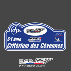 Plaque de Rallye Cévennes 2019 en autocollant