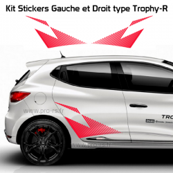 Kit 2 Stickers Latéraux Renault Sport type Trophy-R pour Clio 4