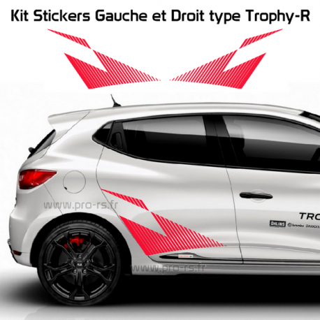 Kit 2 Stickers Latéraux Renault Sport type Trophy-R pour Clio 4 - Pro-RS
