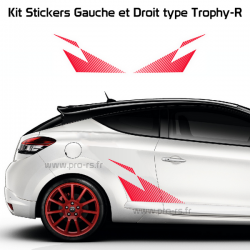 Kit 2 Stickers Latéraux Renault Sport type Trophy-R pour Mégane 3