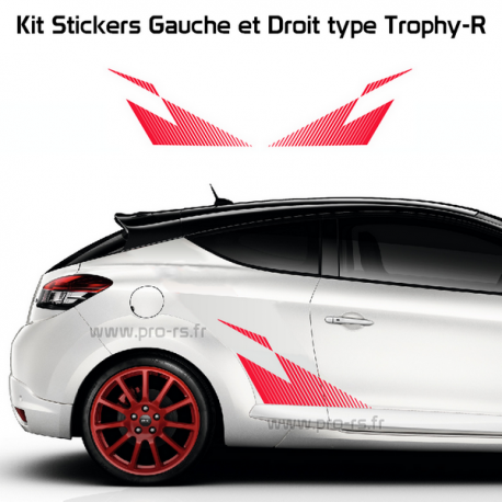 Kit 2 Stickers Latéraux Renault Sport type Trophy-R pour Clio 3
