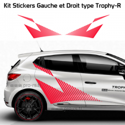 Kit 2 Stickers Latéraux Renault Sport type Trophy-R pour Clio 4