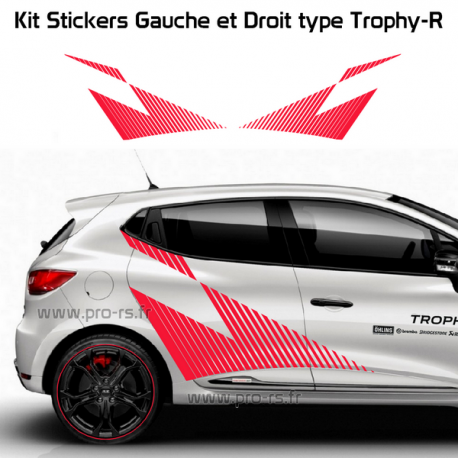 Kit 2 Stickers Latéraux XL Renault Sport type Trophy-R pour Clio 4 - Pro-RS