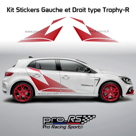 Kit 2 Stickers Latéraux Renault Sport type Trophy-R pour Mégane 3 - Pro-RS