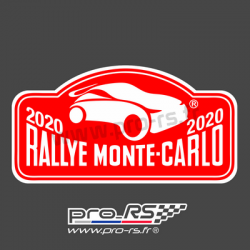 Plaque de Rallye Monte Carlo 2020 en autocollant