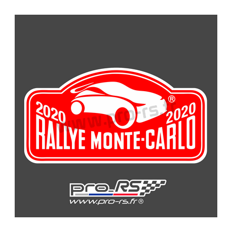 Plaque de Rallye Monte Carlo 2019 en autocollant