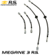 Durites de frein aviation en inox tressé pour MEGANE 3 R.S. RS PERFORMANCE