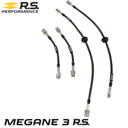 Durites de frein aviation en inox tressé pour MEGANE 3 R.S. RS PERFORMANCE