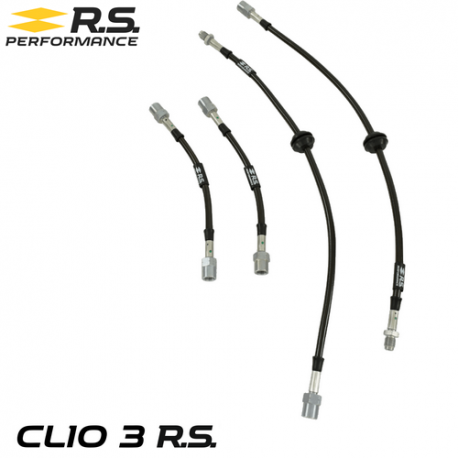 Durites de frein aviation en inox tressé pour CLIO 3 R.S. RS PERFORMANCE