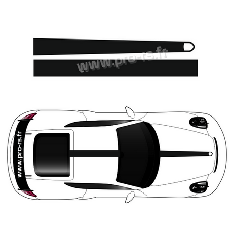 Kit stickers bandes Porsche Cayman 12cm de large - Pro-RS