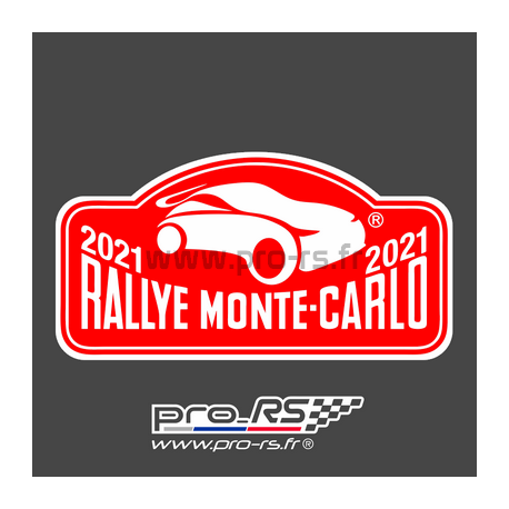 Plaque de Rallye Monte Carlo 2021 en autocollant