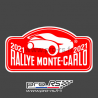 Plaque de Rallye Monte Carlo 2021 en autocollant