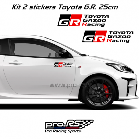 Kit 2 stickers Toyota Gazoo Racing 25cm Noir