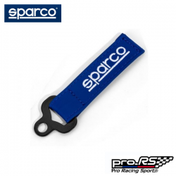 Porte clés SPARCO en cuir bleu