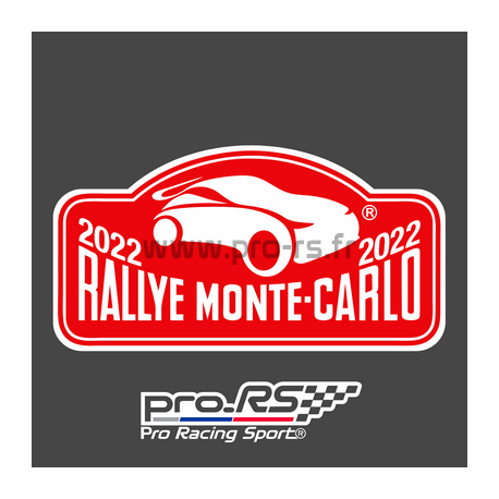 Plaque de Rallye Monte Carlo 2022 en autocollant