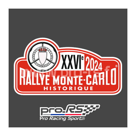 Plaque de Rallye Monte Carlo Historique 2024 en autocollant
