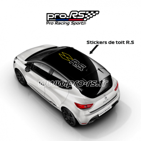Stickers de toit Renault RS blanc et jaune