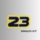 Commande Client D190625 sticker contour numéro 23 jaune noir mat