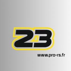 Commande Client D190625 sticker contour numéro 23 jaune noir mat