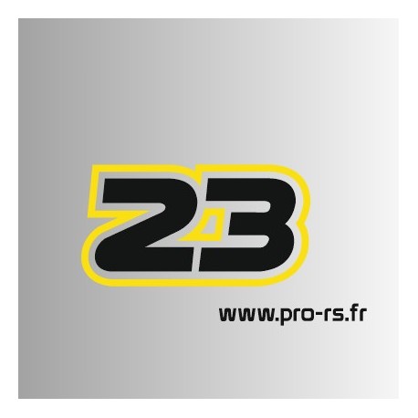 Commande Client D190625 sticker contour numéro 23 jaune noir mat