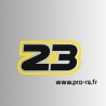 Commande Client D190625 sticker contour numéro 23 jaune noir mat