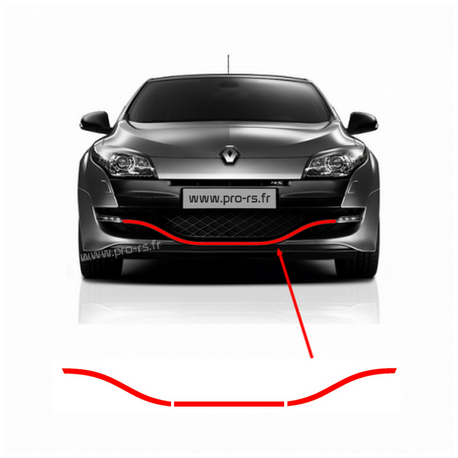 Liseret de Lame Mégane 3 RS Rouge 3 parties